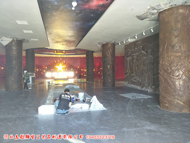 銅浮雕施工現場